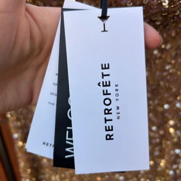 NWT Retrofête Elodie Sequin Embellished Jumpsuit in Tannin Size XS - Picture 10 of 12